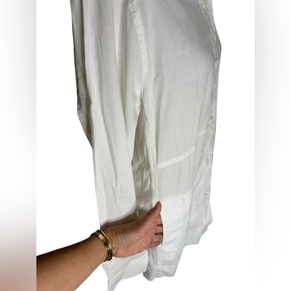 Eileen Fisher Women’s  Cream Button Down Shirt size M - Picture 6 of 7